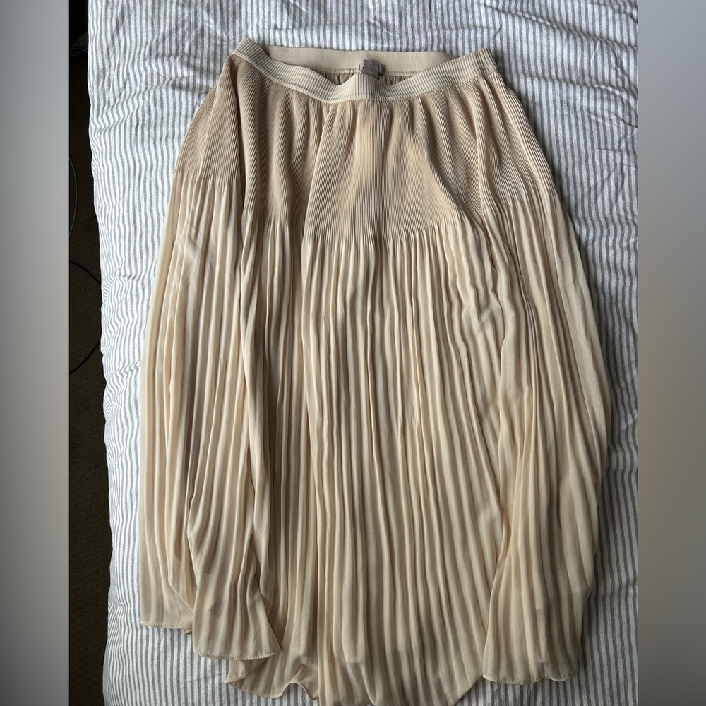 H&M Pleated Chiffon Maxi Skirt